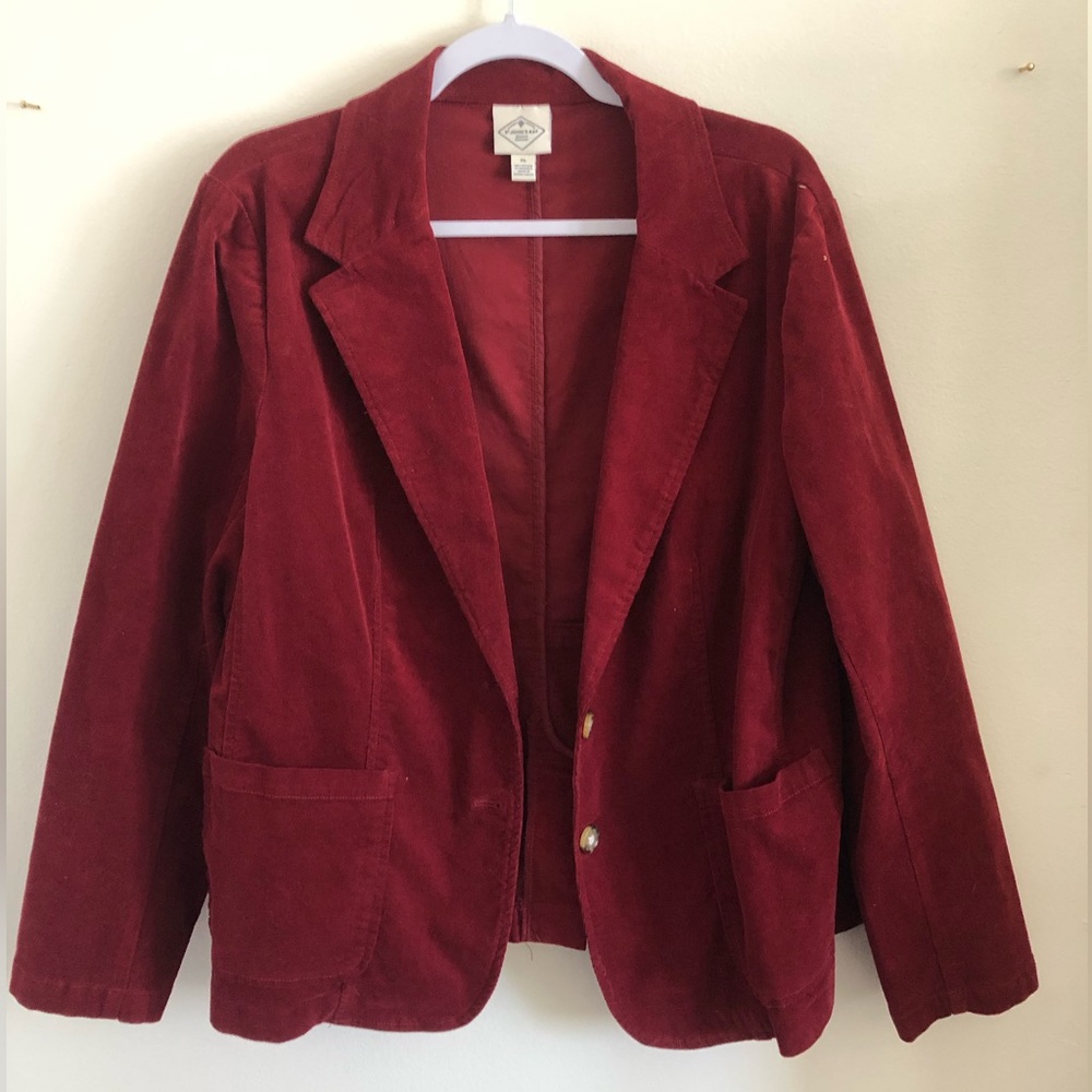 Vintage Red Corduroy St. John’s Bay Blazer